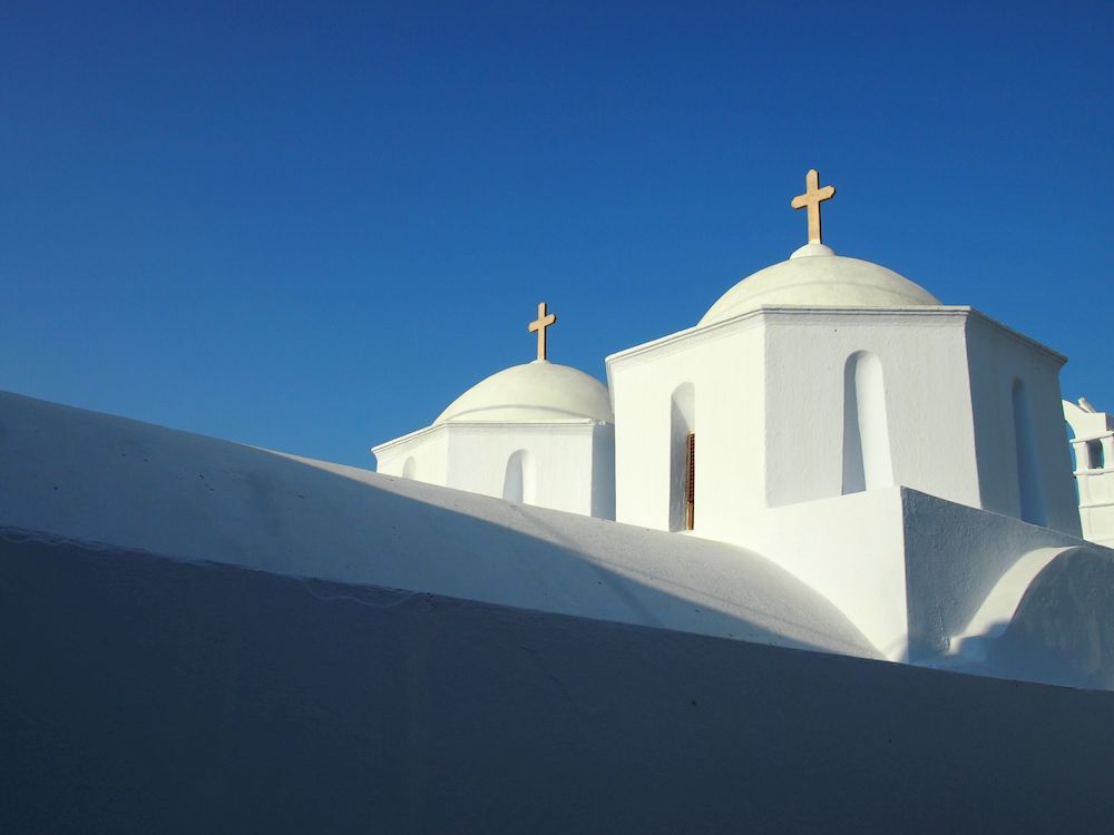 Randonnée en Grèce, Cyclades, Amorgos, une église à Chora