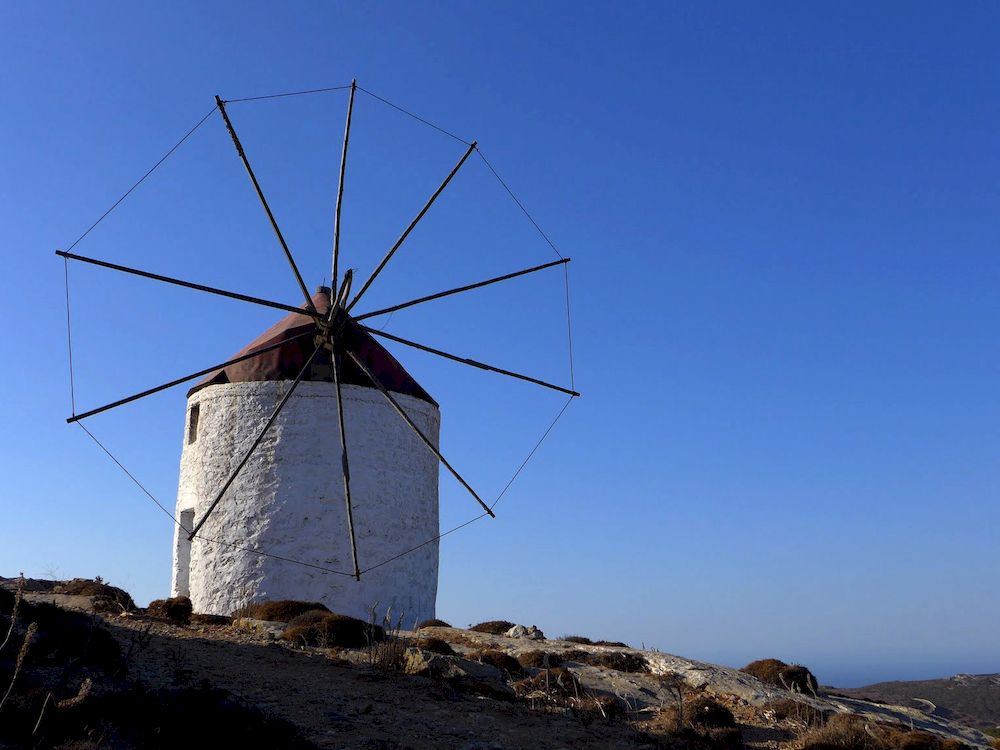 Randonnée en Grèce, Cyclades, Amorgos, moulin à vent
