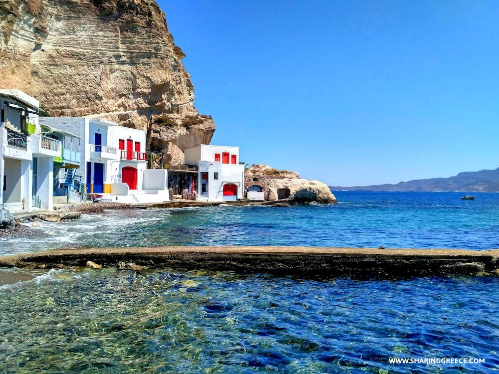 Randonnée en Grèce, Cyclades, Milos, village de Klima