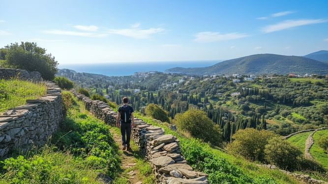 Randonnee Andros Chora Grece